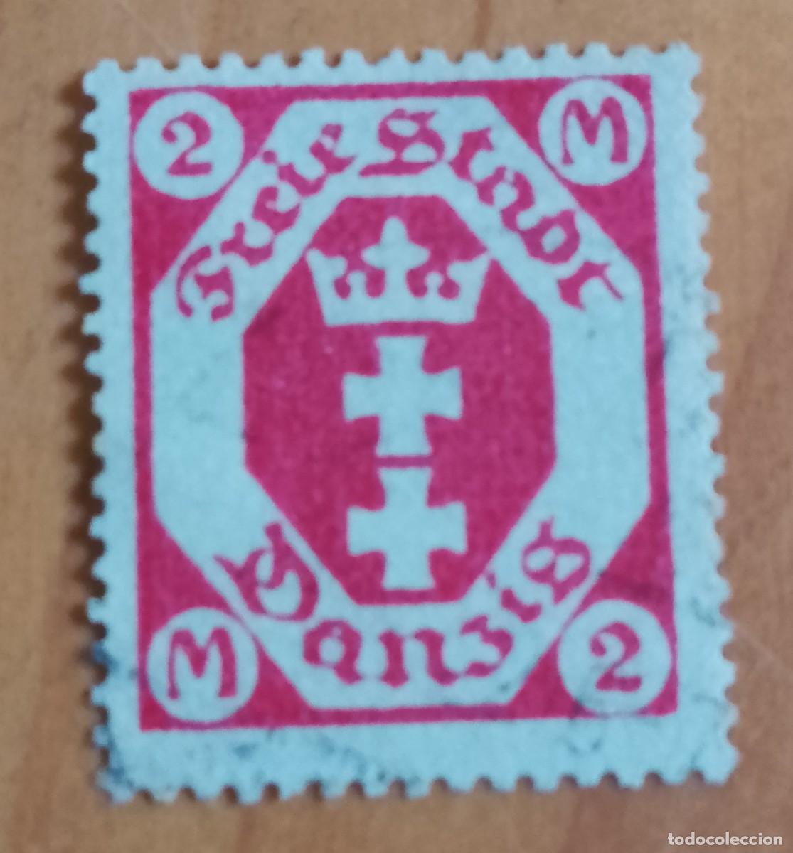 Sellos: ALEMANIA - V/F 2 - CIUDAD LIBRE DE DANZIG - ESCUDO Y CRUCES
