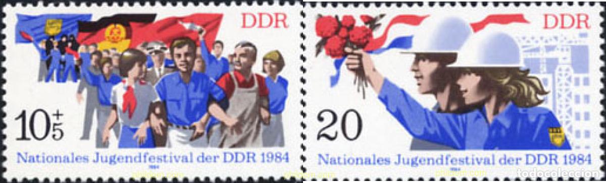 Sellos: 144938 MNH ALEMANIA DEMOCRATICA 1984 FESTIVAL NACIONAL DE LA JUVENTUD