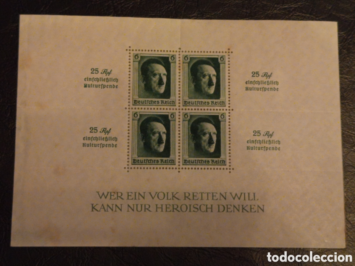 Sellos: Alemania III Reich 1937 Bloque Hitler Michel Block 7 *MH cumplea&ntilde;os&rdquo;