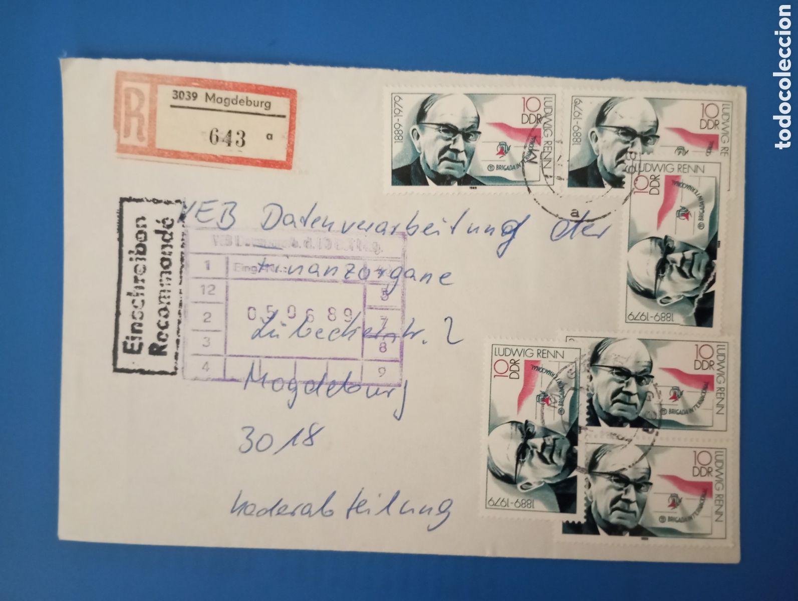 Sellos: ALEMANIA ORIENTAL, RDA, DDR, CERTIFICADO DE MAGDEBURG