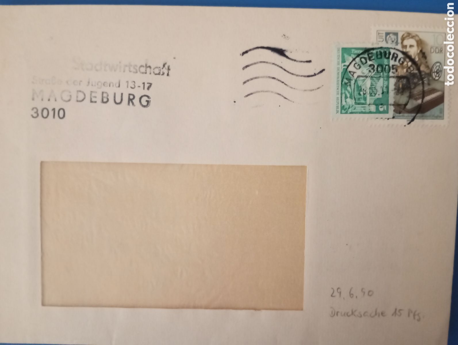 Sellos: ALEMANIA ORIENTAL, RDA, DDR IMPRESO 1989, VON HUGHES