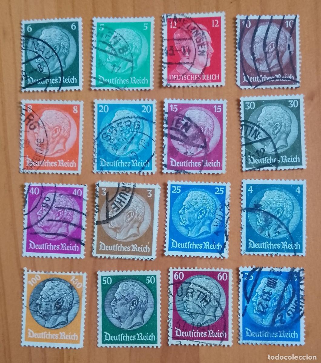 Sellos: ALEMANIA, REICH - LOTE 16 SELLOS, VON HINDENBURG