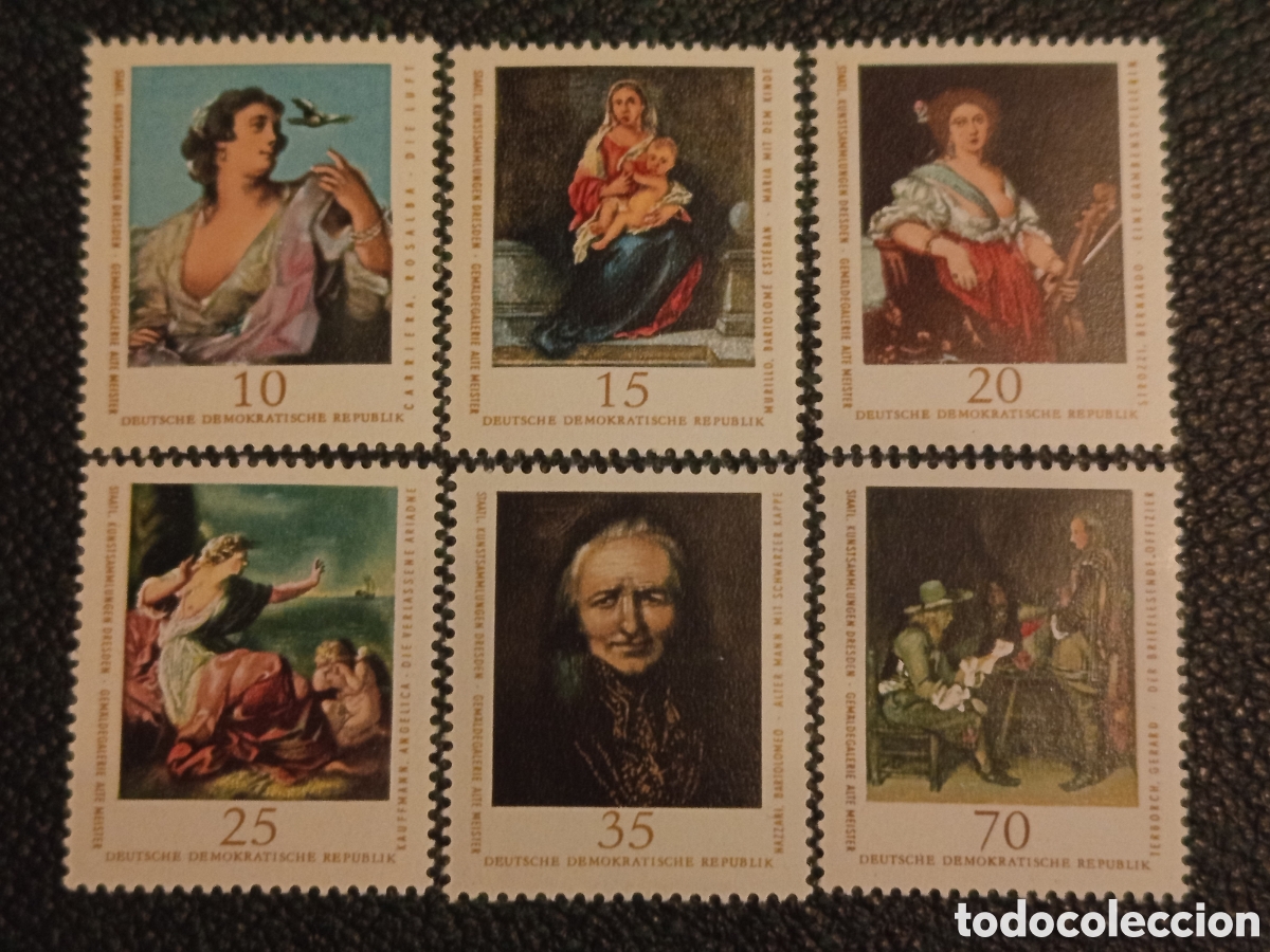 Sellos: Sellos Alemania Oriental DDR 1976 Pinturas Galer&iacute;a Dresde Completa Mi 2193-2198 MNH