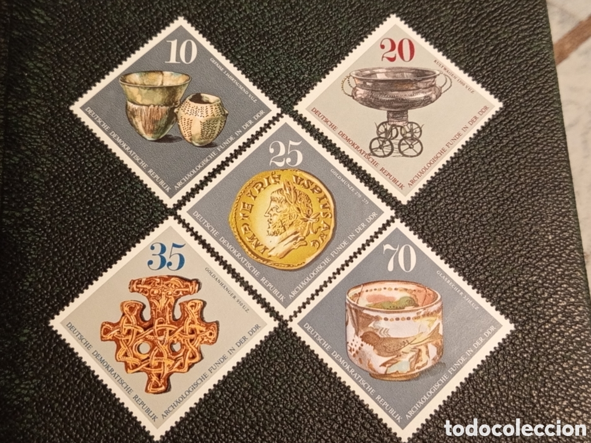 Sellos: Sellos Alemania Oriental DDR 1976 Arqueolog&iacute;a Serie Completa Mi 2182-2186