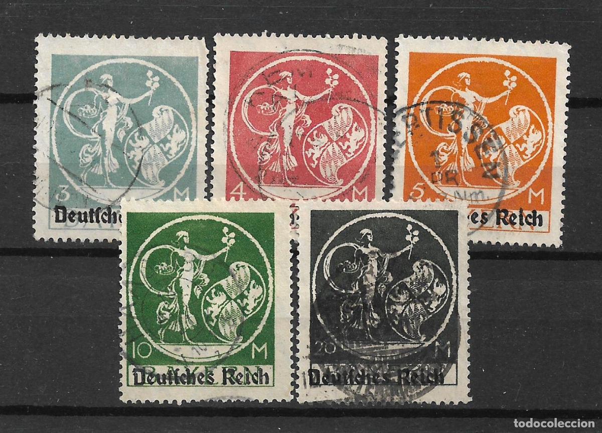 Sellos: alemania reich 1920 michel 134 I/138 I usado 73&euro;- 2/3