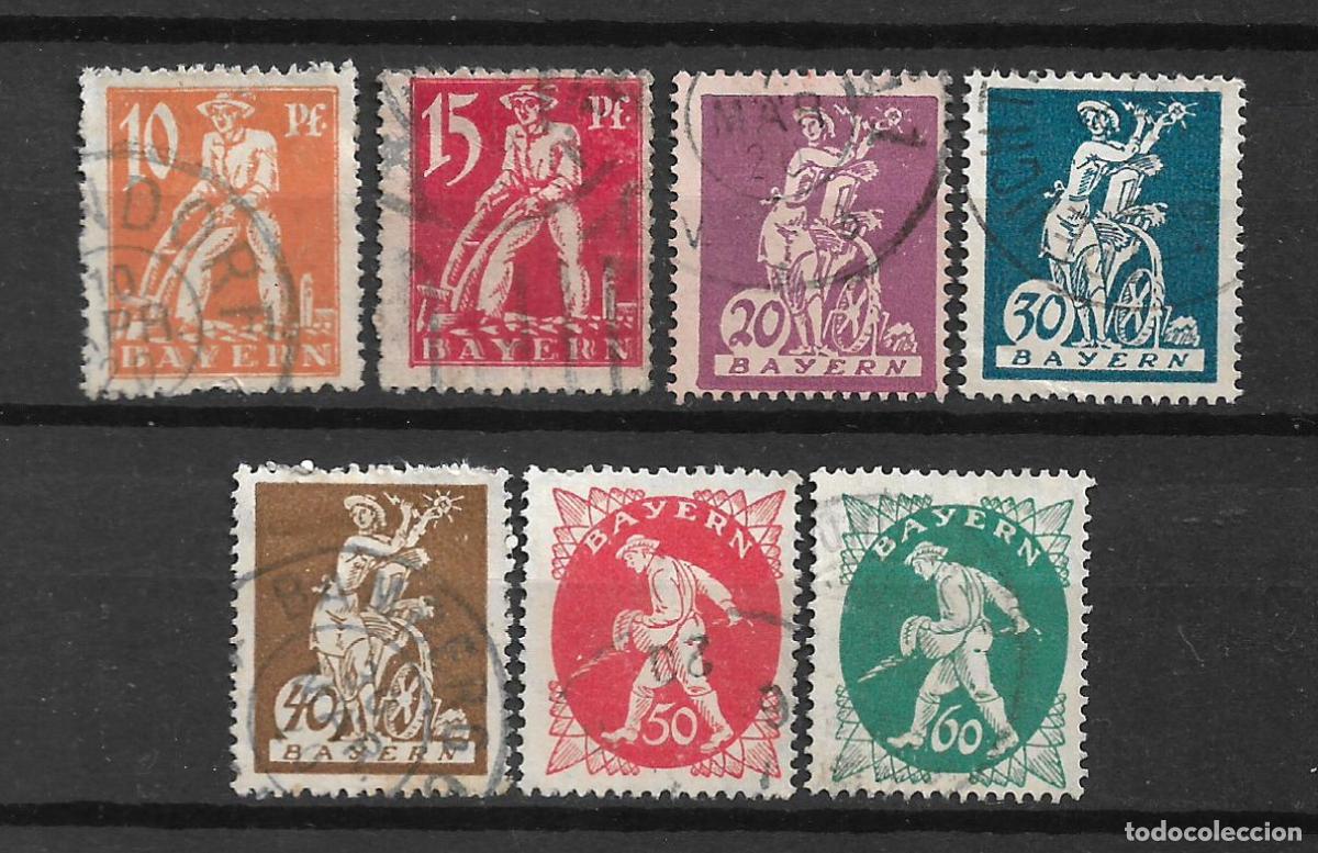 Sellos: alemania bayern 1920 michel 179/184 usado 23&euro; - 2/6