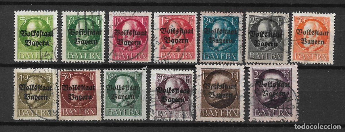 Sellos: alemania bayern 1919 michel 117 II A/129 II A usado 42&euro; - 2/6