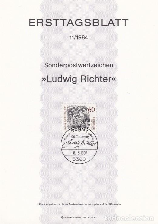 Sellos: Ersttagsblatt 11/1984 Alemania - Centenario de la muerte del pintor Ludwig Richter 1803-1884