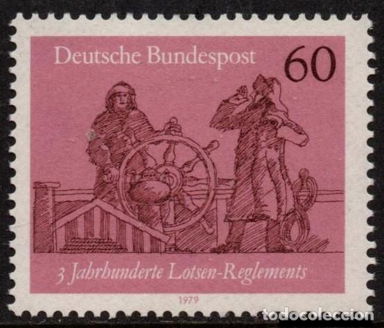 Sellos: ALEMANIA FEDERAL 1979 - SERVICIOS DE AMARRE - TEMA BARCOS - YVERT 868**