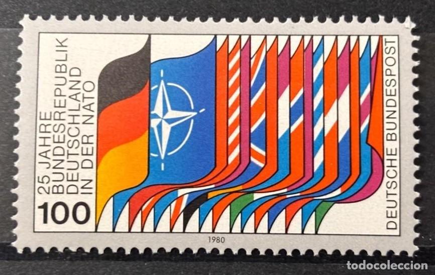 Sellos: ALEMANIA FEDERAL 1980 - 25 ANIVERSARIO DE LA ENTRADA EN LA OTAN - YVERT 882**