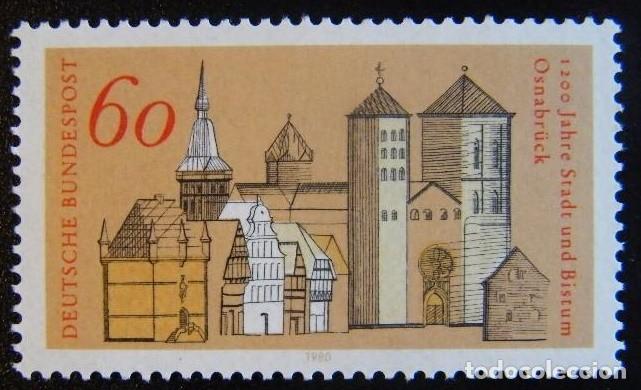 Sellos: ALEMANIA FEDERAL 1980 - 1200 ANIVERSARIO DE LA VILLA DE OSNABRUCK - YVERT 883**