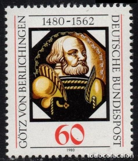 Sellos: ALEMANIA FEDERAL 1980 - 500 ANIVERSARIO DEL CABALLERO DE LA MANO DE HIERRO - YVERT 884**
