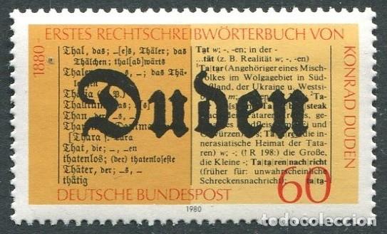 Sellos: ALEMANIA FEDERAL 1980 - 100 ANIVERSARIO DE LOS DICCIONARIOS DE DUDEN - YVERT 885**