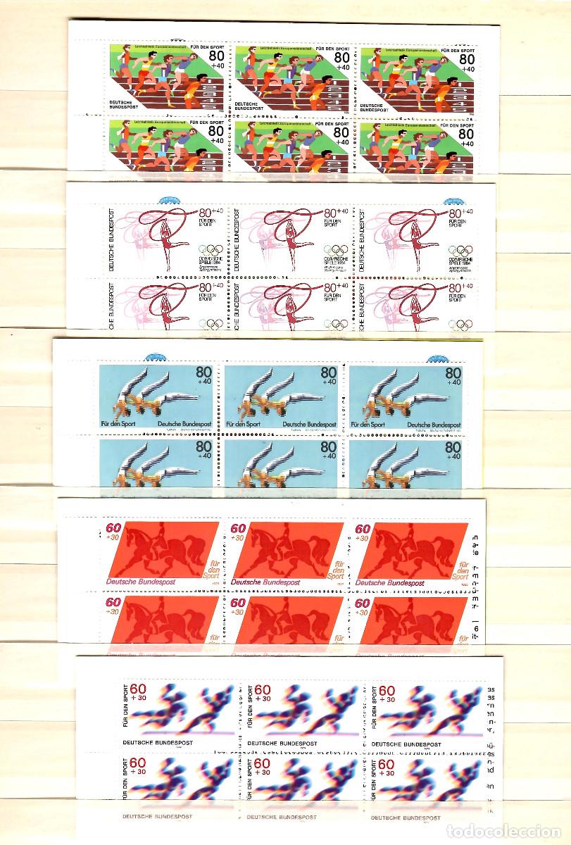 Sellos: MAGNIFICO LOTE DE 5 CARNET DE DEPORTES DE ALEMANIA