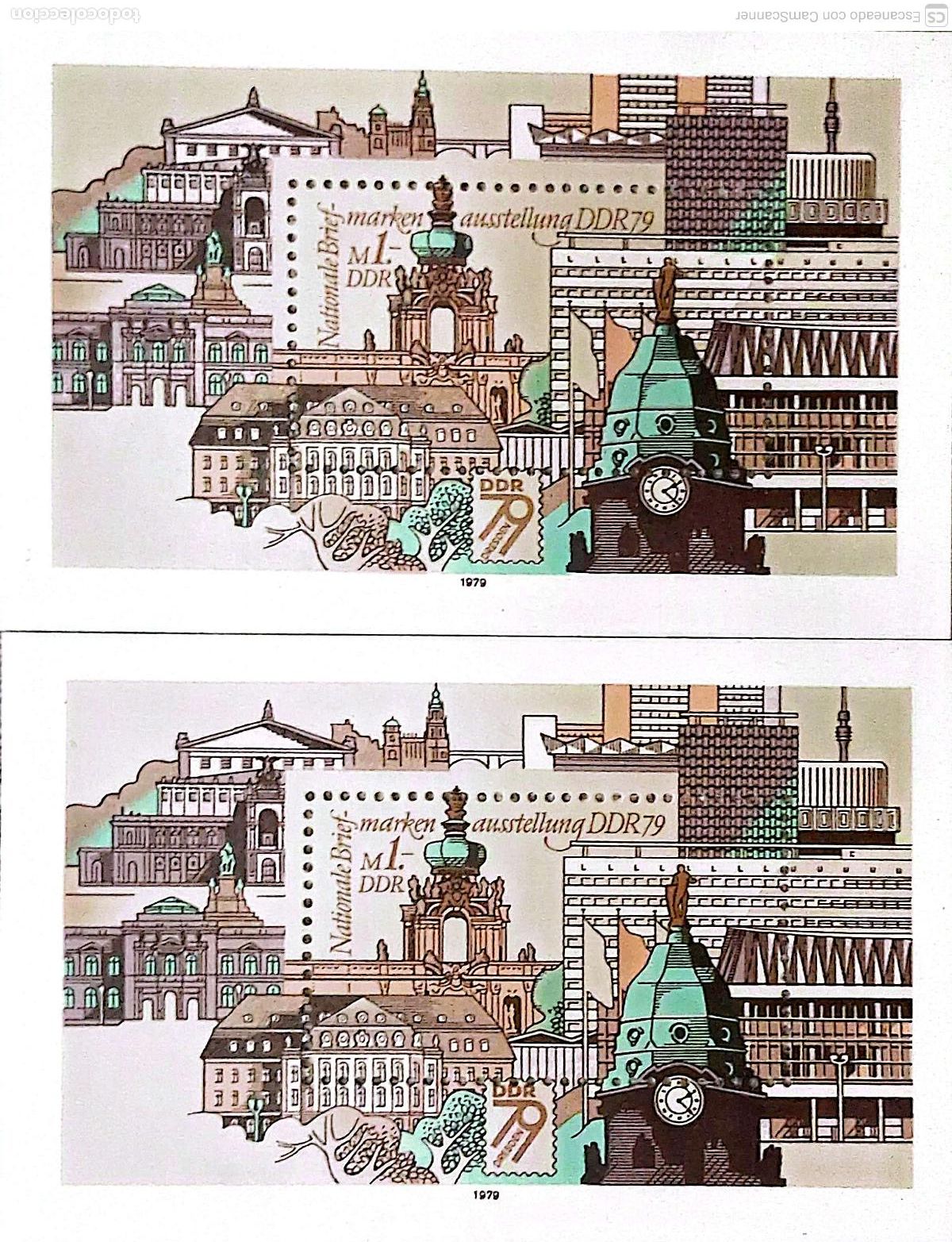 Sellos: LIQUIDACI&Oacute;N. 2 HB 53 Alemania Oriental. xposici&oacute;n filat&eacute;lica en Dresde. 1979 Sellos nuevos y numerac