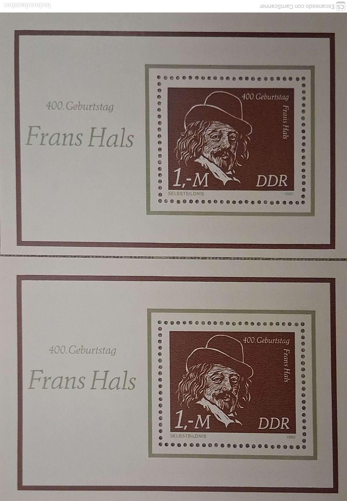 Sellos: LIQUIDACI&Oacute;N. 2 HB 59 Aniversario del nacimiento Frans Hals, pintor holand&eacute;s. 1980 Sellos nuevos y n
