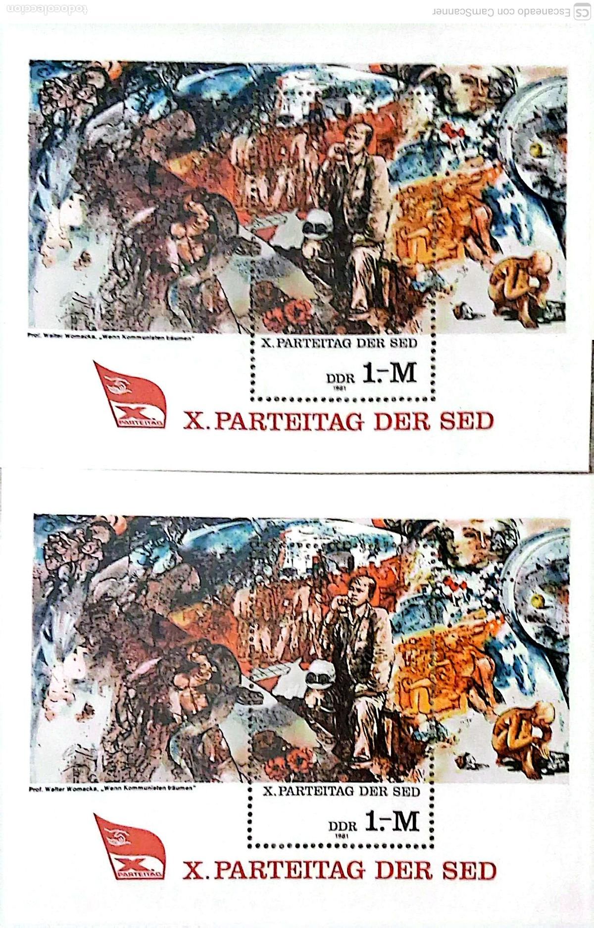 Sellos: LIQUIDACI&Oacute;N. 2 HB 61 Alemania Oriental. Congreso del Partidosocialista unitario de Alemania: Cuadro