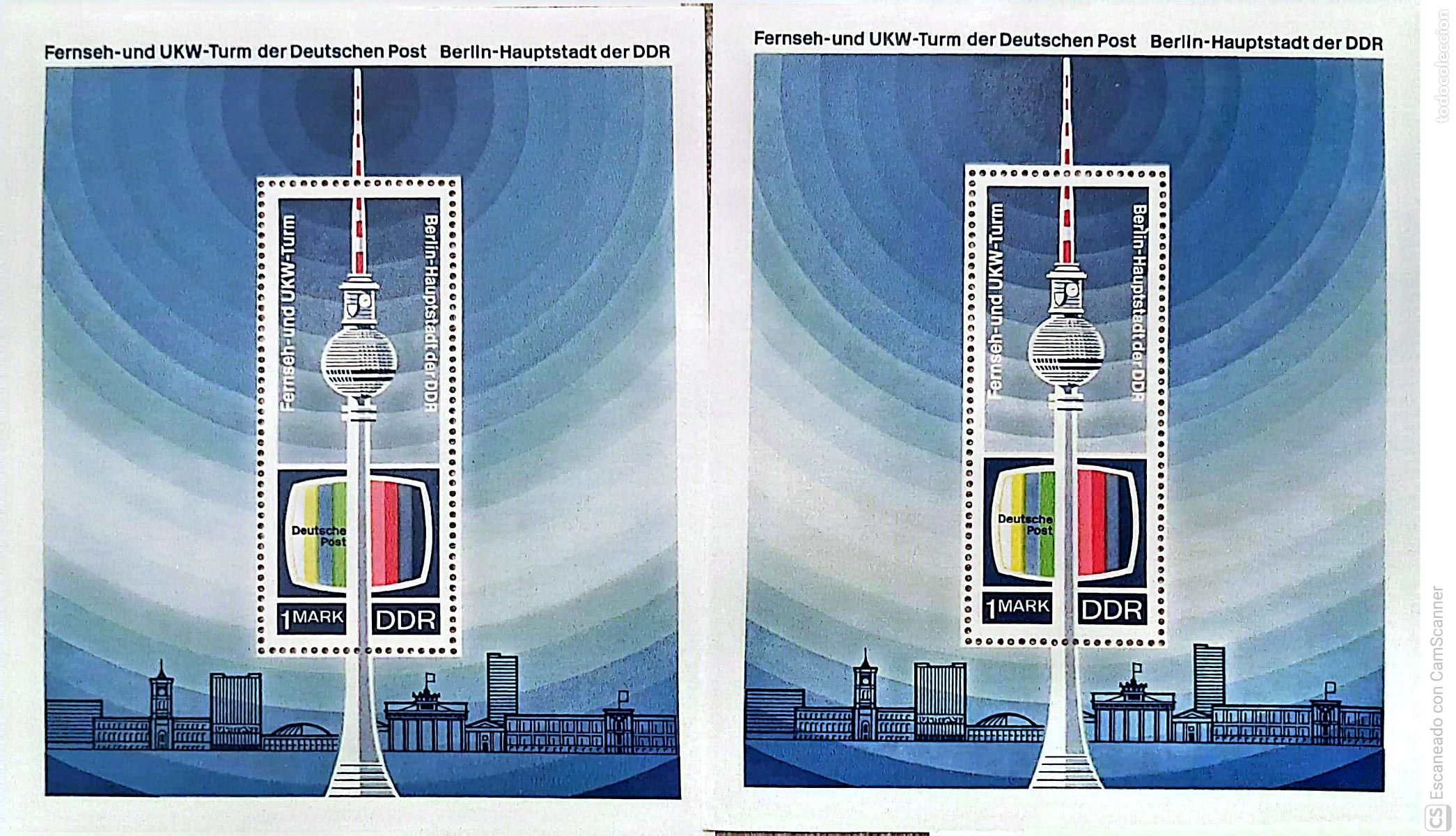 Sellos: LIQUIDACI&Oacute;N. 2 HB 25 Alemania Oriental Torre para la televisi&oacute;n y ondas cortas. 1969 Sellos nuevos y