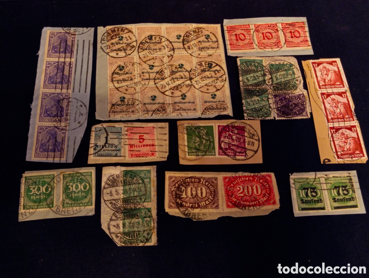 Sellos: Fragmentos de Cartas con Sellos de Alemania (1920-1923): Hiperinflaci&oacute;n