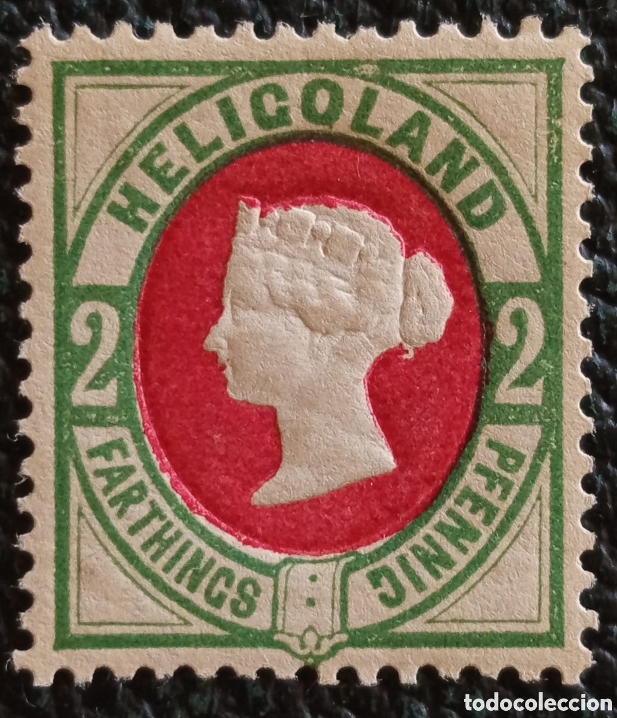 Sellos: Helgoland 1875 2 Farthing/2 Pf Reina Victoria Michel N&ordm;12 con marquilla MH