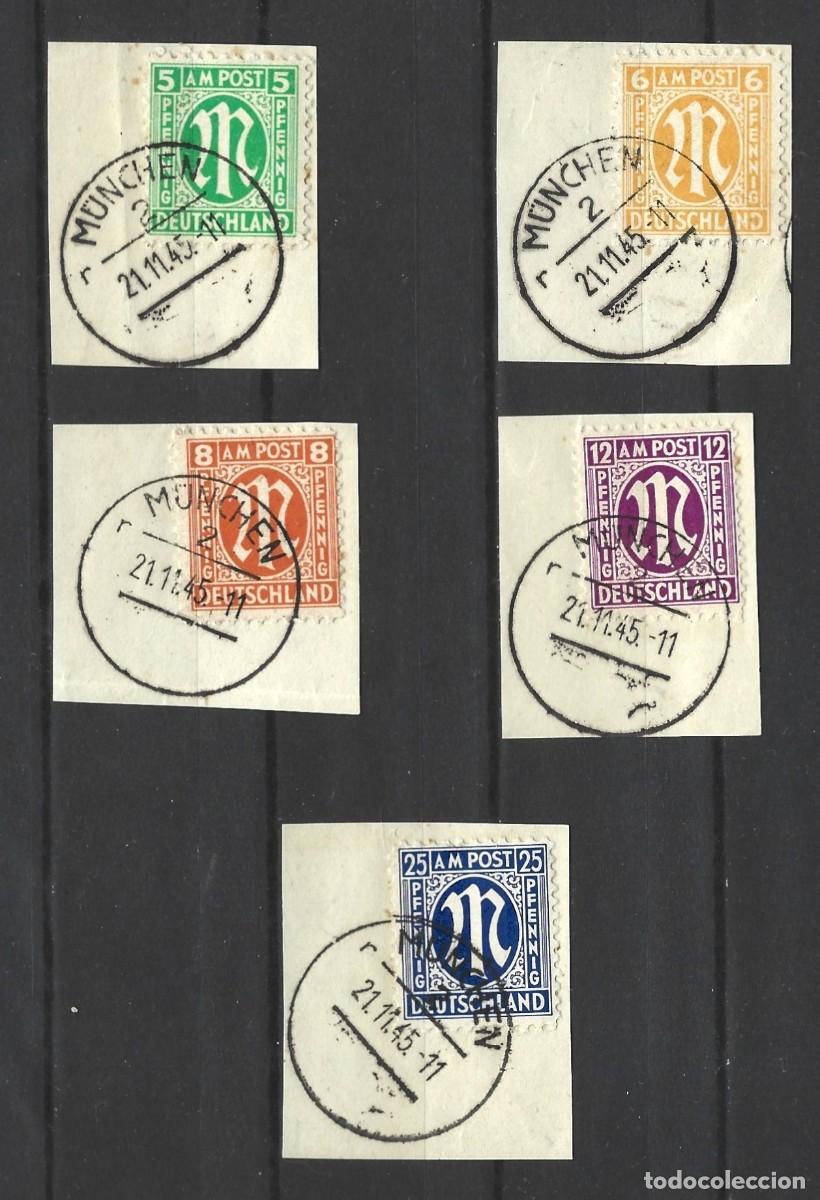 Sellos: ALEMANIA - DEUTSCHE POST 1945 - LOTE DE 5 CON SELLO COMPLETO EN EL SOBRE