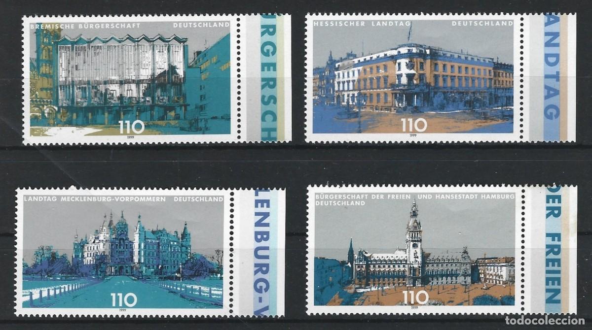 Sellos: ALEMANIA FEDERAL - 1999 - 4 PARLAMENTOS REGIONAL CON BORDE DERECHA, SIN USAR - NUEVOS