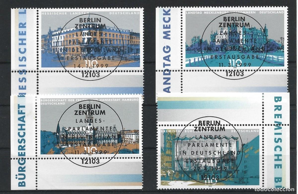 Sellos: ALEMANIA FEDERAL - 1999 - 4 PARLAMENTOS REGIONAL CON BORDES DE LA ESQUINA Y DE PRIMER D&Iacute;A - NUEVOS