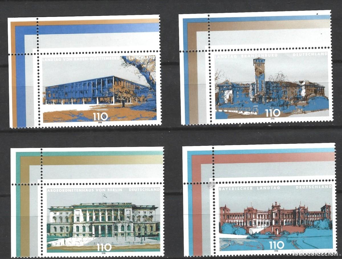 Sellos: ALEMANIA FEDERAL - 1999 - 4 PARLAMENTOS REGIONAL CON BORDES DE LA ESQUINA Y DE PRIMER D&Iacute;A - NUEVOS