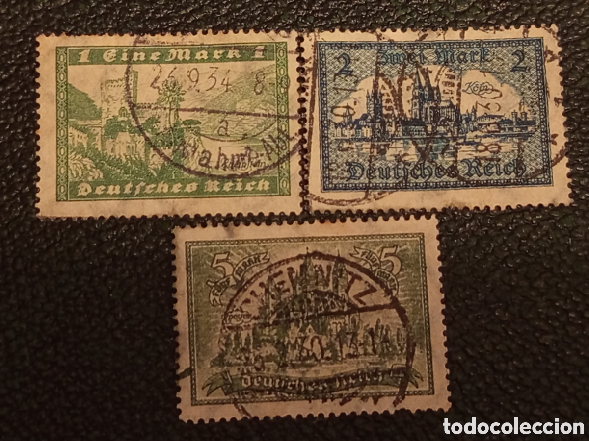 Sellos: Lote 3 Sellos Alemania Deutsches Reich 1924 Matasellados Michel 364/367