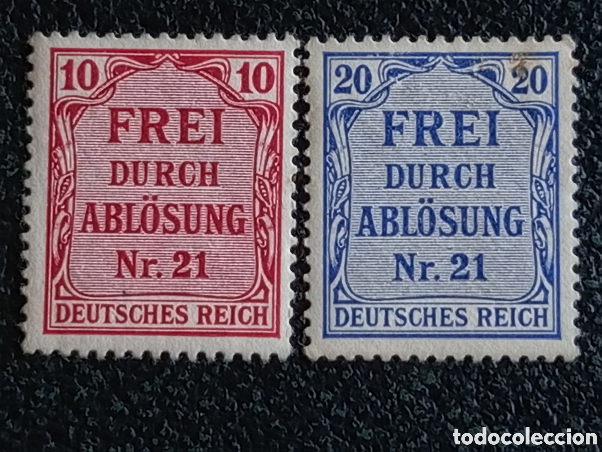 Sellos: &rdquo;Alemania 1920 Dienstmarke Preu&szlig;en Michel 17-18 Frei Abl&ouml;sung MH&rdquo;*
