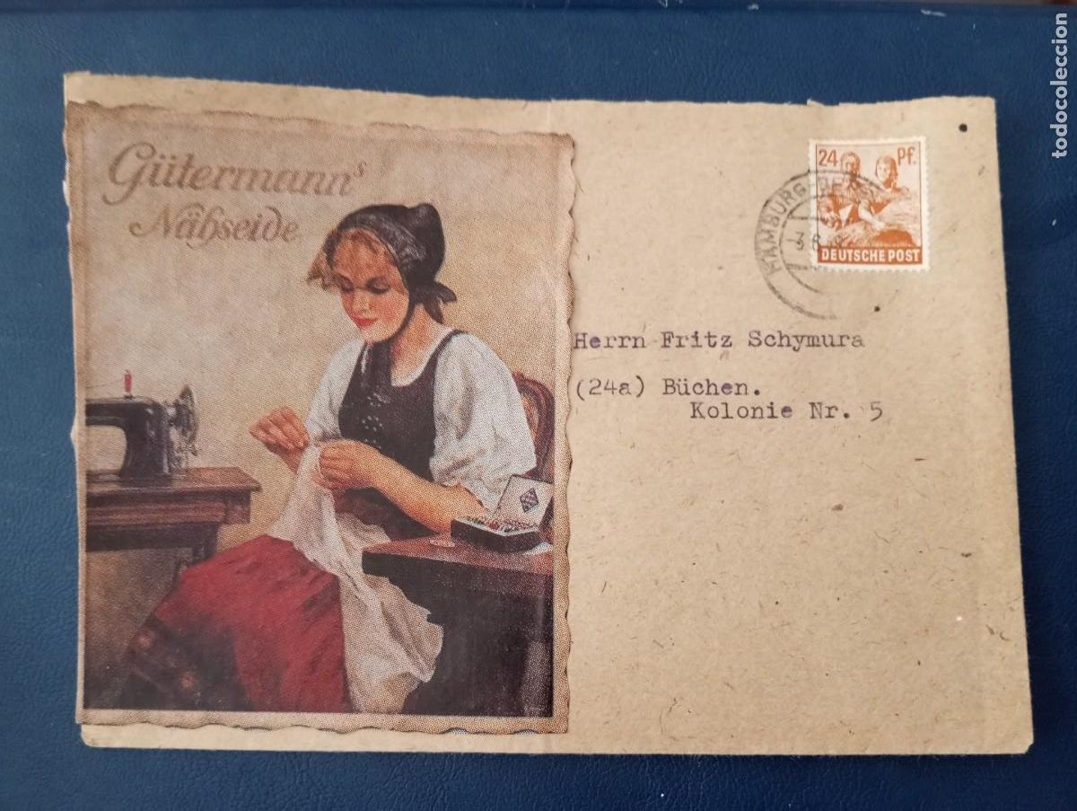 Sellos: ALEMANIA BIZONA, SOBRE CON PROPAGANDA DE G&Uuml;TERMANN