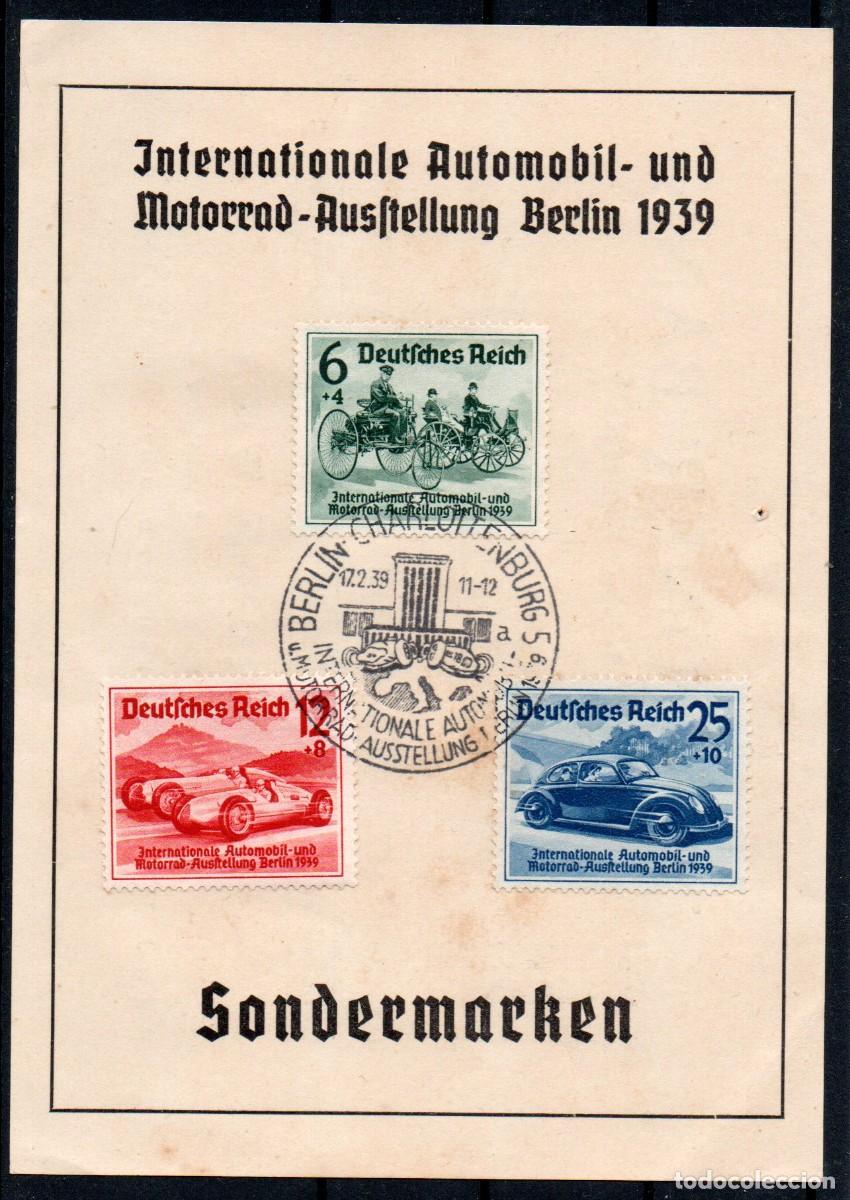 Sellos: ALEMANIA III REICH A&Ntilde;O 1939 YV 627/29*** TEP SAL&Oacute;N DEL AUTOM&Oacute;VIL DE BERL&Iacute;N AUTOM&Oacute;VILES TRANSPORTES