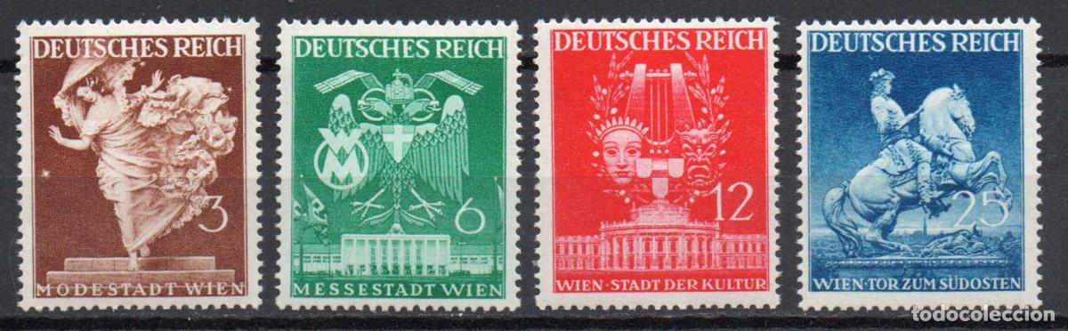 Sellos: EUDR ALEMANIA III REICH A&Ntilde;O 1941 YV 692/95*** FERIA DE PRIMAVERA DE VIENA EDIFICIOS ARQUITECTURA