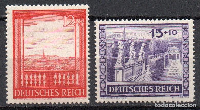 Sellos: EUDR ALEMANIA III REICH A&Ntilde;O 1941 YV 728/29* FERIA DE OTO&Ntilde;O DE VIENA ARQUITECTURA