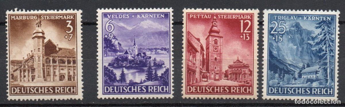 Sellos: EUDR ALEMANIA III REICH A&Ntilde;O 1941 YV 730/33* (MVLH) ANEXI&Oacute;N DE ESLOVENIA DEL NORTE Y CARINTIA TURISMO