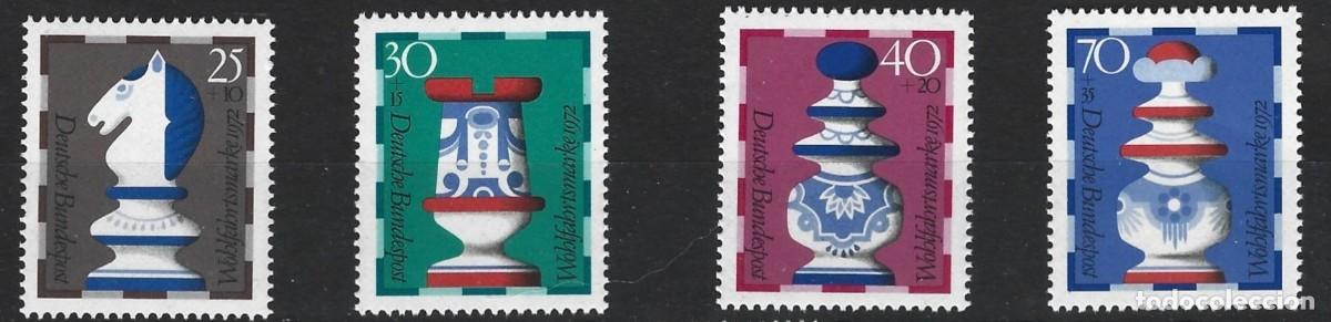Sellos: ALEMANIA FEDERAL - SELLOS BEN&Eacute;FICOS DE 1972 - SERIE AJEDREZ COMPLETA - MNH