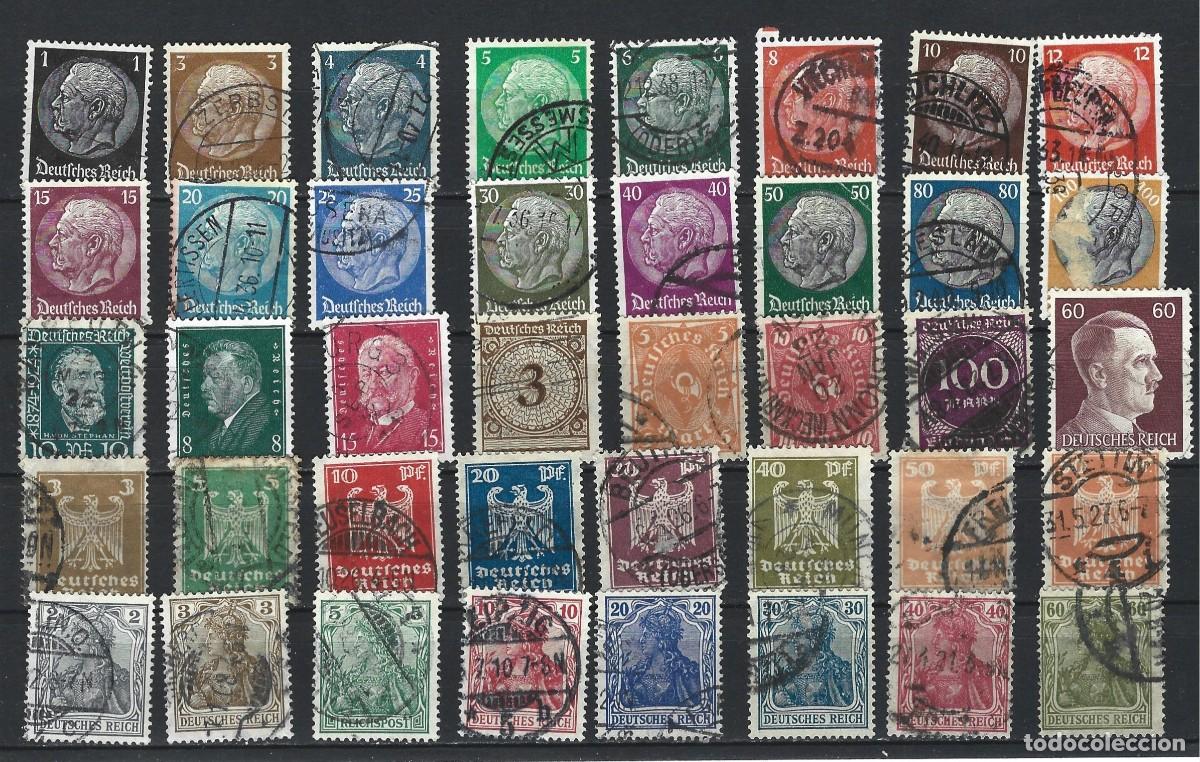 Sellos: ALEMANIA - DEUTSCHES REICH - LOTE 40 SELLOS DIFERENTES DE REICH ALEM&Aacute;N - USADOS