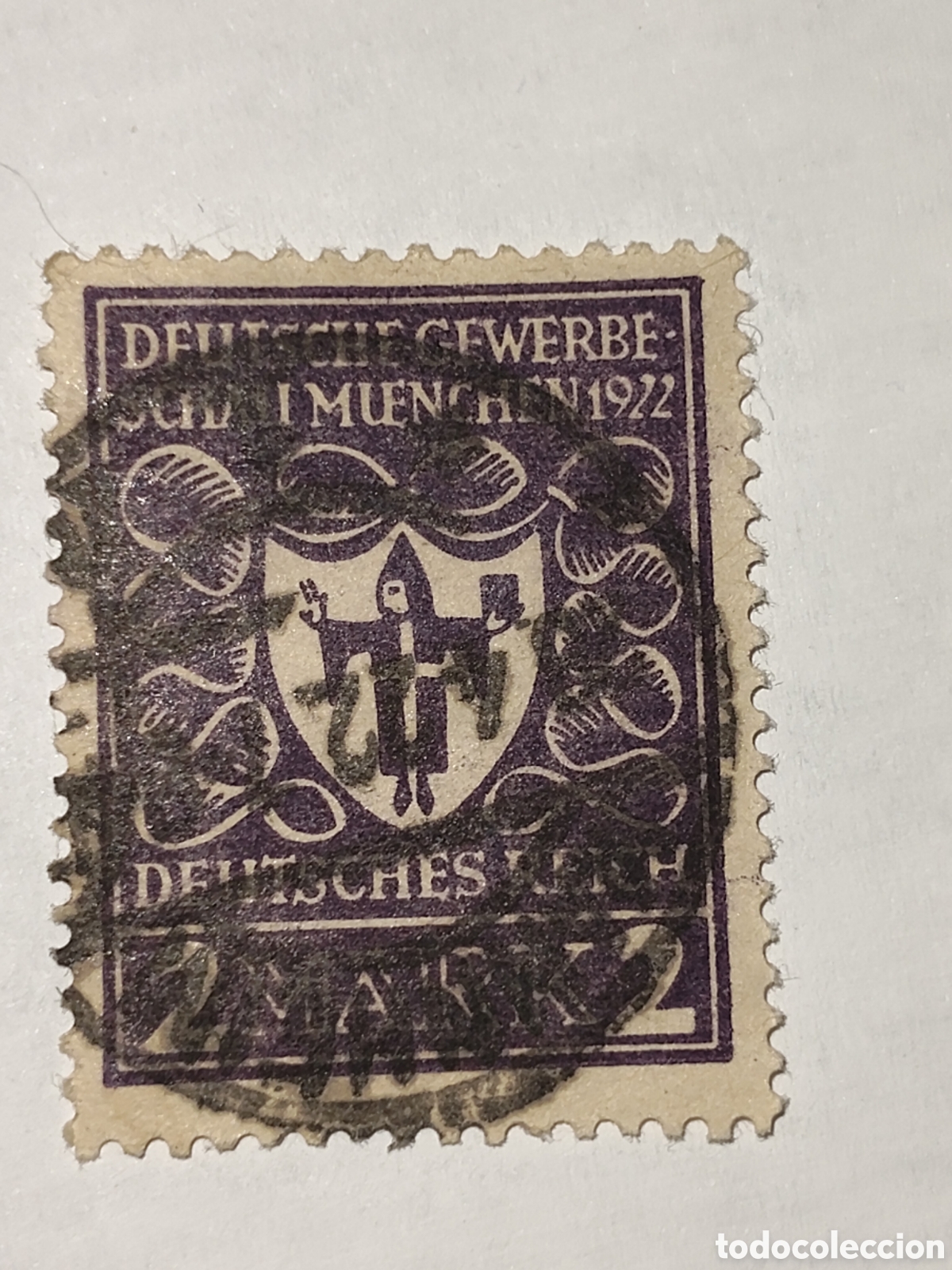 Sellos: Sello alem&aacute;n Deutches Reich Exposici&oacute;n industrial de Munich 1922 usado