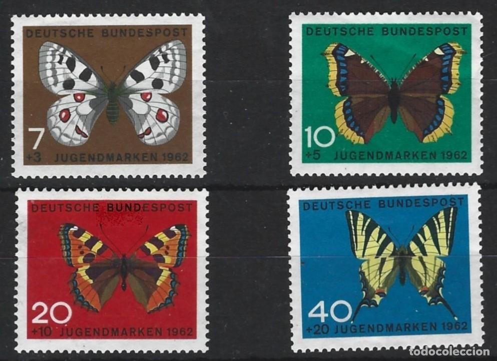 Sellos: ALEMANIA FEDERAL - SERIE MARIPOSA - SELLOS PARA J&Oacute;VENES 1962 - MNH