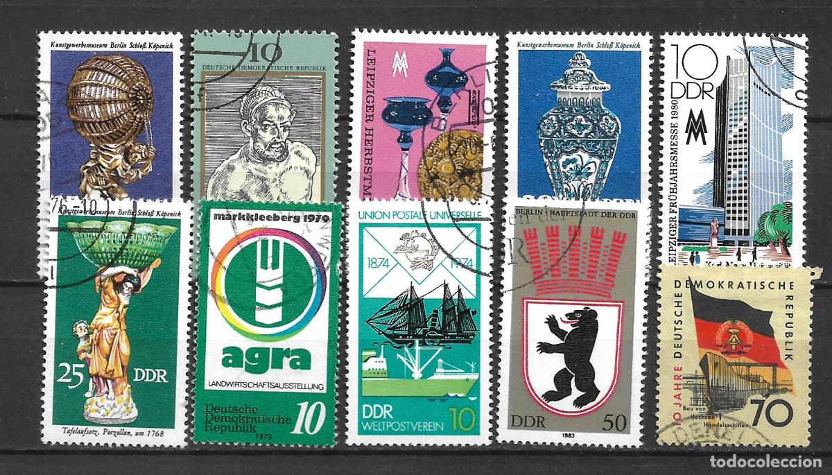 Briefmarken: alemania ddr lote 10 sellos usado - 10/10