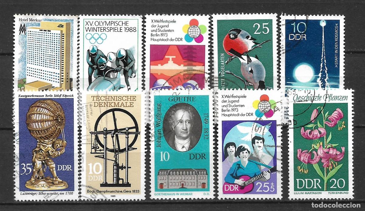 Briefmarken: alemania ddr lote 10 sellos usado - 33/48