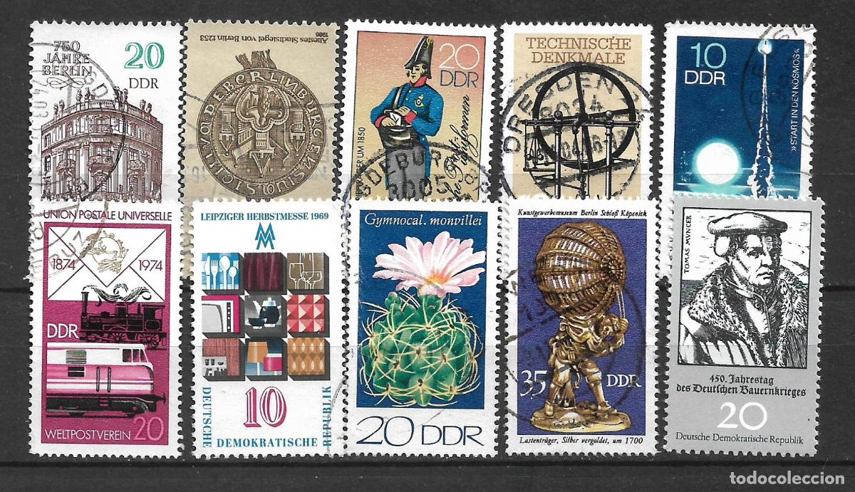 Briefmarken: alemania ddr lote 10 sellos usado - 33/48