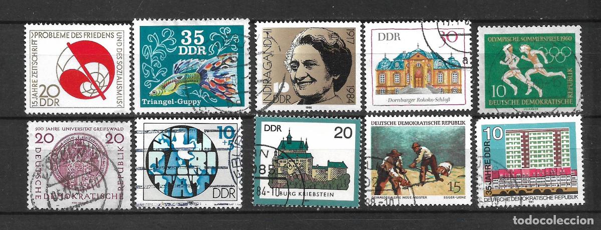 Sellos: alemania ddr lote 10 sellos usado - 33/49