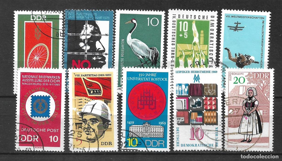 Sellos: alemania ddr lote 10 sellos usados - 9/30