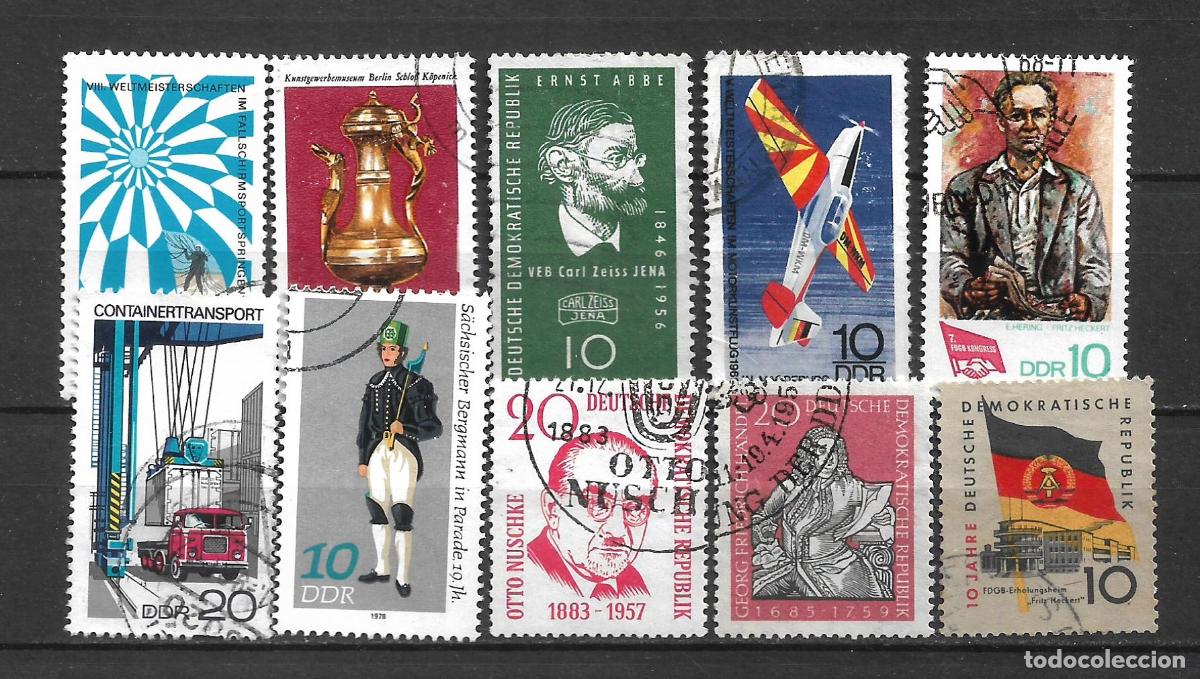 Sellos: alemania ddr lote 10 sellos usados - 9/30