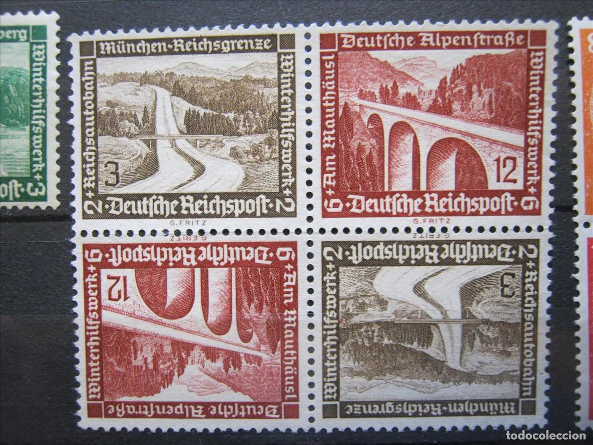 Stamps: ALEMANIA IMPERIO REICH 1936/40 COMBINACI&Oacute;N CARNET MICHEL W 115 Y W117 EN UN BLOQUE (*) LUJO.