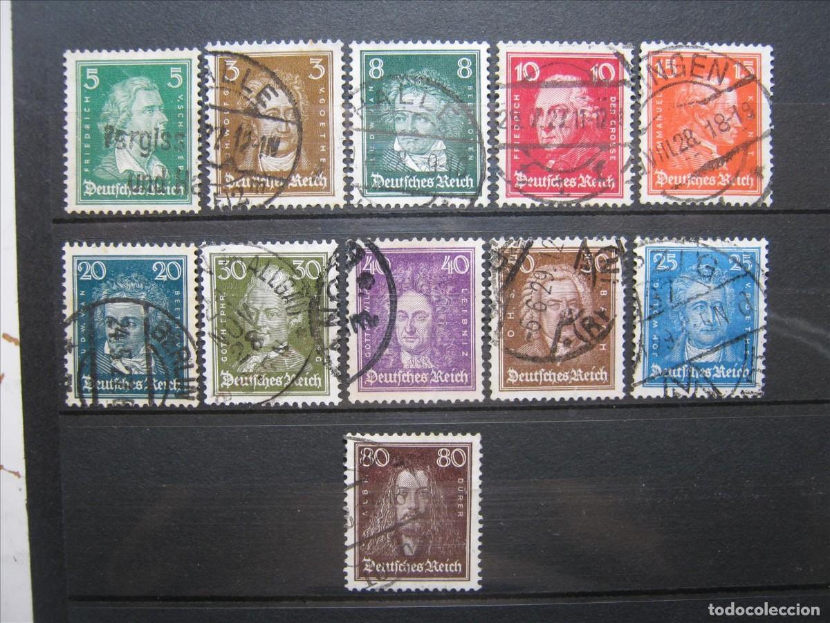 Stamps: ALEMANIA IMPERIO REICH 1926-27 SERIE YVERT 379/389 USADOS PERFECTOS.
