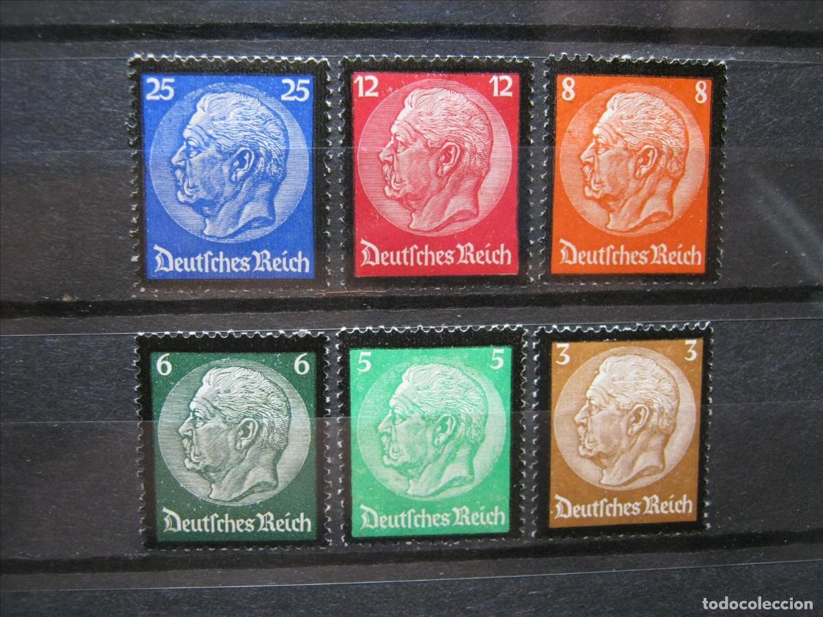 Sellos: ALEMANIA IMPERIO REICH 1934 SERIE YVERT 503/508 LH*/MH* LUJO.