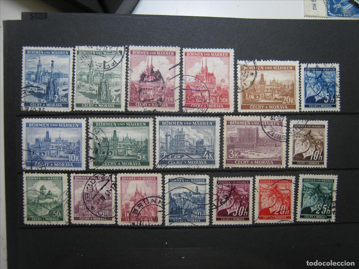 Sellos: ALEMANIA OCUPACI&Oacute;N BOHEMIA Y MORAVIA 1939 SERIE YVERT 20/37 USADOS PERFECTOS.