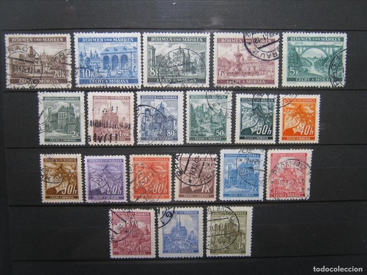 Sellos: ALEMANIA OCUPACI&Oacute;N BOHEMIA Y MORAVIA 1940/41 SERIE YVERT 41/60 USADOS PERFECTOS.